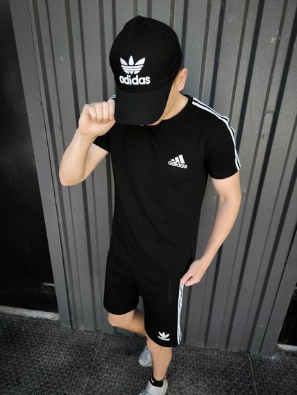 Літній чоловічий комплект Adidas футболка + шорти