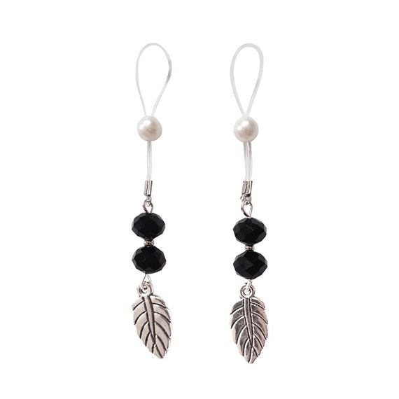 Сексуальні прикраси для сосків із листочком Art of Sex Nipple Jewelry Leaf, Чорний