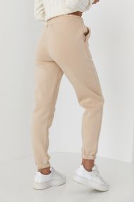 Трикотажные штаны-джоггеры с начесом бежевый цвет L/XL