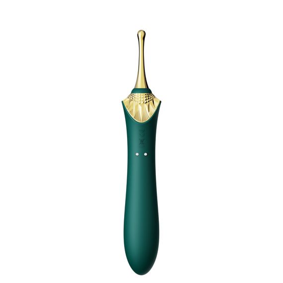 Мультифункціональний вібратор Zalo — Bess 2 Turquoise Green, 4 насадки, підігрів | Зображення 9