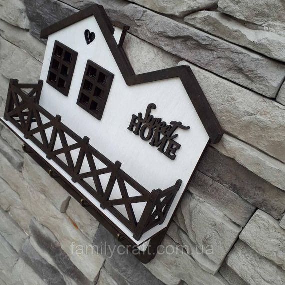 Настенная ключница из дерева Деревянный органайзер для ключей Держатель для хранения Персонализация | Зображення 3