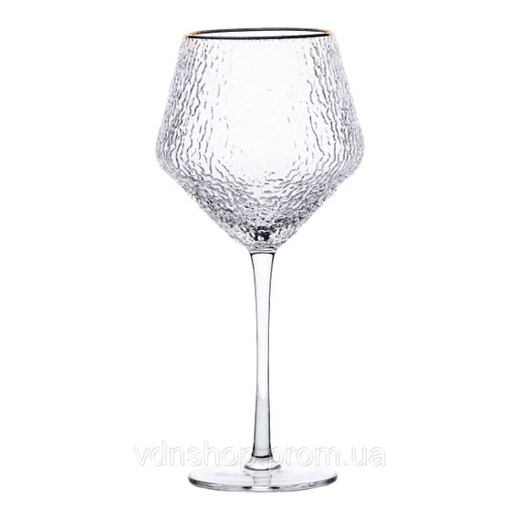Набор фактурных бокалов, 600 мл с тонкой ножкой, комплект из 6, для вина HP-16-3 | Зображення 2