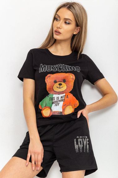 Футболка женская с принтом  цвет черный 219RF-540 | Зображення 3