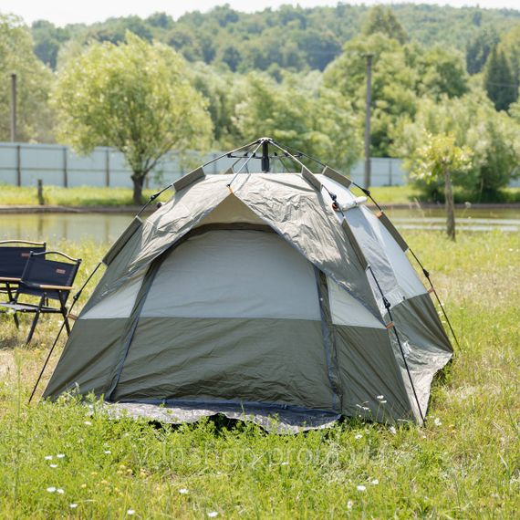 Намет автоматичний тримісний 2*2 (м) кемпінговий туристичний LU-0016GR Хакі | Зображення 9