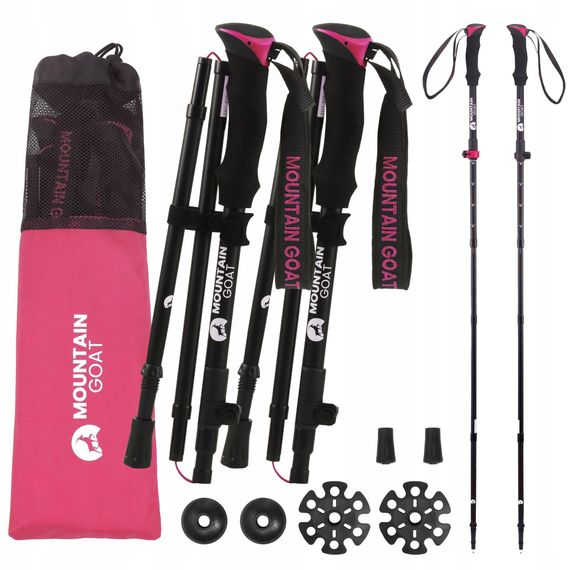 Трекінгові палиці Mountain Goat Pro+ 43-130 см Black/Pink (P-5905973404662) | Зображення 2