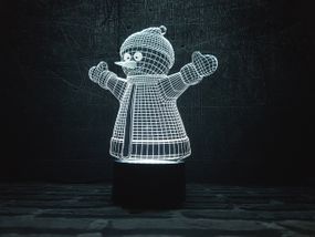 Сменная пластина для 3D Светильников "Снеговик " 3DTOYSLAMP