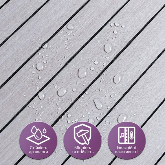 Покрытие виниловое самоклеющееся 3D рейки 600х600х2,8мм Кедр серебряный SW-00002198 | Зображення 3