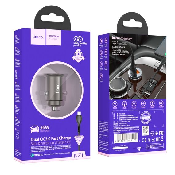 Автомобільне зарядне пристрій 36W QC3.0 XPRO NZ1 (37369-01_224) | Зображення 3
