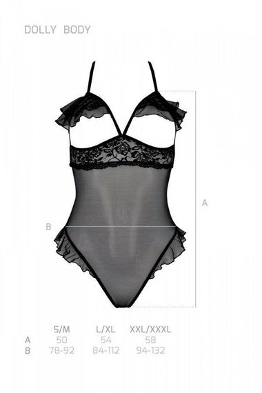 Еротичне боді Passion DOLLY BODY, L/XL, black, з відкритими чашками sexstyle | Зображення 3