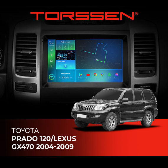 Штатна магнітола Torssen 2K Toyota Prado 120/Lexus GX470 04-09 F9432 4G Carplay DSP