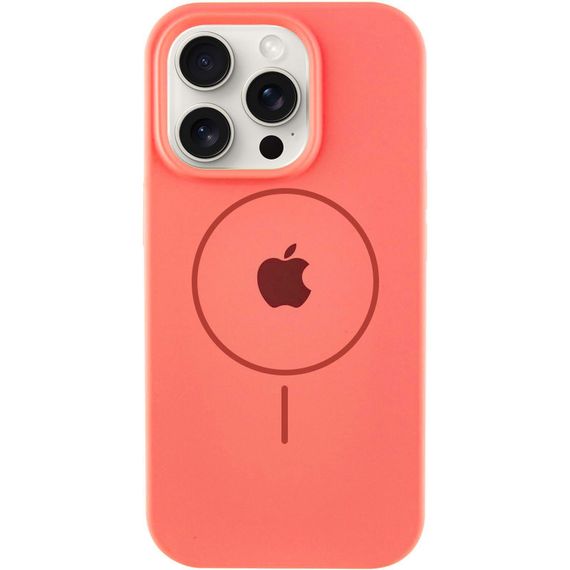 Чохол Silicone Case Full Protective (AA) with MagSafe для Apple iPhone 16 Pro Max (6.9") Кавуновий / Watermelon red
