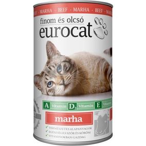Вологий корм EuroCat Beef для котів шматочки в желе з яловичиною 415 г