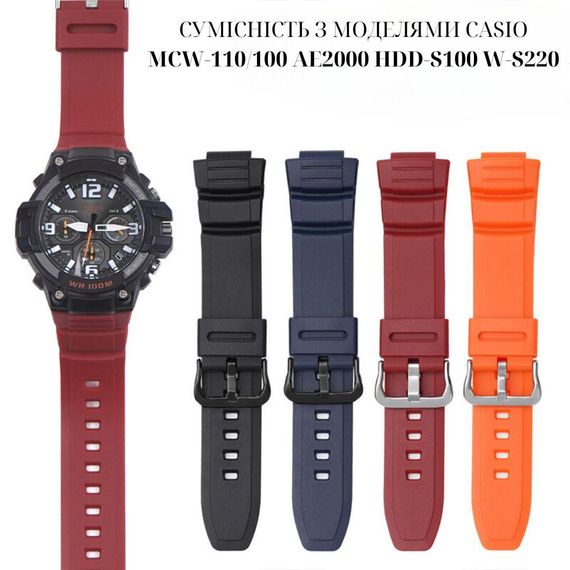 Ремешок для Casio AE-2100 Black BK | Зображення 2