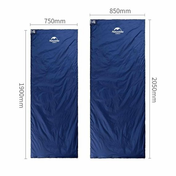 Спальник надлегкий Naturehike Mini Ultra light LW 180 NH15S003-D, Silk-like cotton, блактиній | Зображення 1