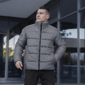 Зимова куртка утеплювач синтепух 300 г/м² від -5°C до -20°C темно-сіра
