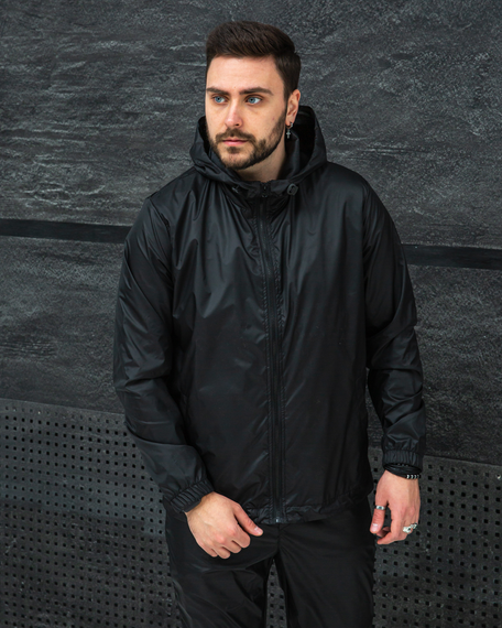Мужской спортивный костюм из плащевки штаны и ветровка, BD0030 цвет черный, размер XL | Зображення 5