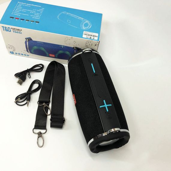 Портативная блютуз колонка светящаяся led TG642, Блютуз колонка светодиодная с ремешком UF-10 | Зображення 7