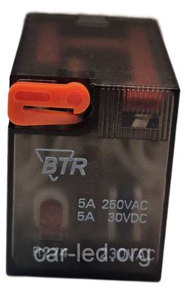 BTR-4453(18F)-4 РЕЛЕ (220VAC) струм-5A / контакти-4С + тестова кнопка | Зображення 2
