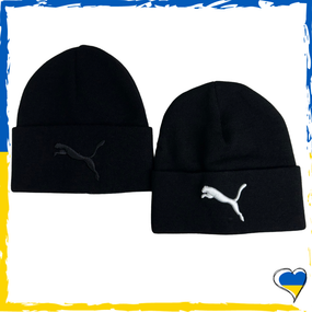 Шапка чорна Puma брендова універсальна, Пума. Шапка чоловіча, жіноча, підліткова, дитяча