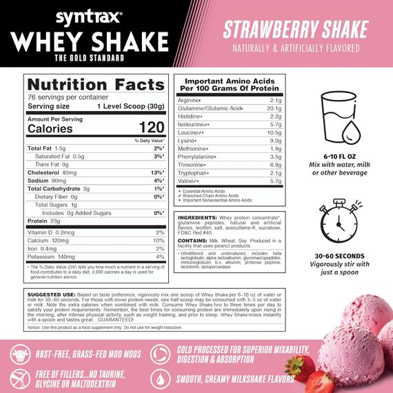 Протеин Syntrax Whey Shake 2.2 kg (Strawberry Shake) | Зображення 1