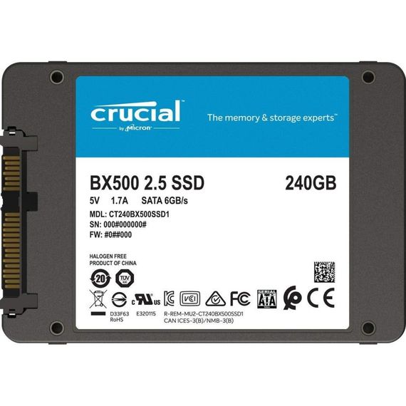 Накопитель SSD 2.5&quot; 240GB Micron (CT240BX500SSD1) | Зображення 1