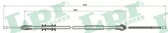 Трос ручного тормоза NISSAN KUBISTAR, RENAULT KANGOO, LPR (C0702B)