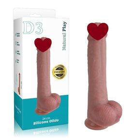 Силіконовий фалоімітаторз мошонкою EROSPACE NATURAL PLAY D3 Sex Aura