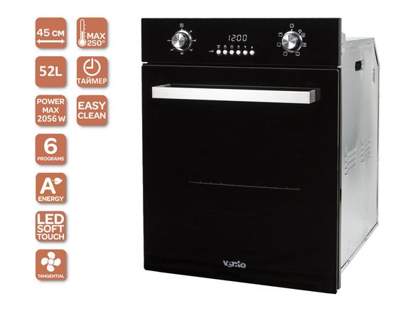 Духовой шкаф VENTOLUX TOKYO 6 ST (BK) ширина 45 см | Зображення 1