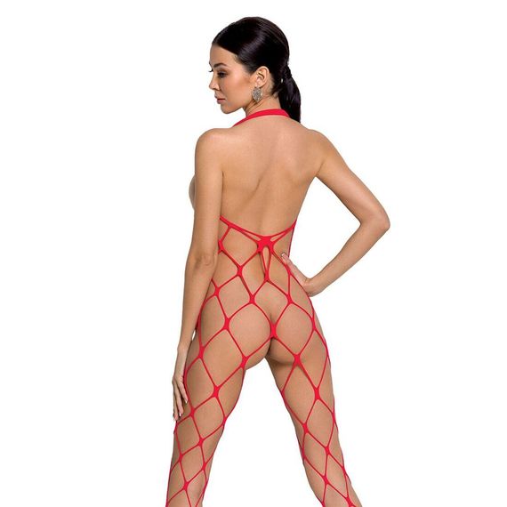 Бодістокінг у дуже велику сітку Passion BS091 red, з доступом | Зображення 1