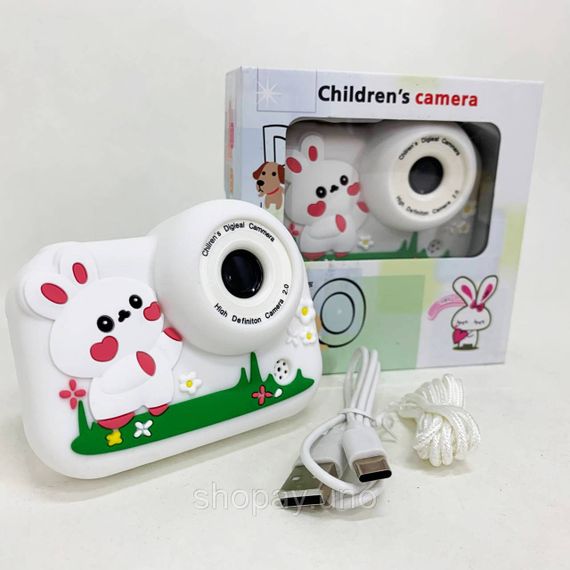 Дитячий фотоапарат M03 White Rabbit, 2.0" IPS, фото 3264×2448, відео 1080p, ігри, рамки, 400mAh | Зображення 5