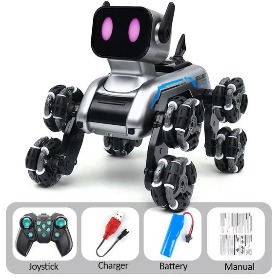 Радіокерований робот-пес Stunt Robot Dog · Механічний собака - робот на колесах з вбудованим динаміком та LED підсвіткою | Зображення 4