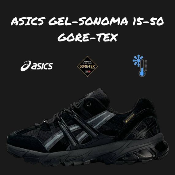 Мужские кроссовки ASICS Gel-Sonoma 15-50 Gore-Tex Black, Вьетнам , еврозима 44 28 | Зображення 1