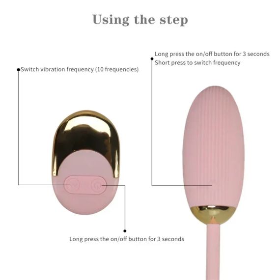Вагінально-антенальне віброяйце з пультом ДК, пудровий, 10 режимів sexstyle | Зображення 7