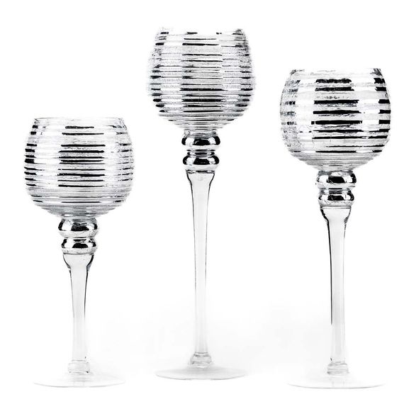 Декоративные подсвечники Silver spirals в наборе 3 шт 30 см 35 см 40 см