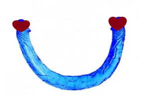 Подвійний Фалоімітатор "Double Dong" BLUE Sex Aura