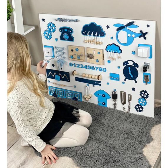 Развивающая игрушка Бизиборд по методике Монтессори TG270035370, 80х60 см, Синий | Зображення 3