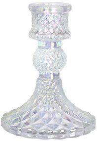 Набір 12 скляних свічників "Crystal Glass" 10см, перламутр