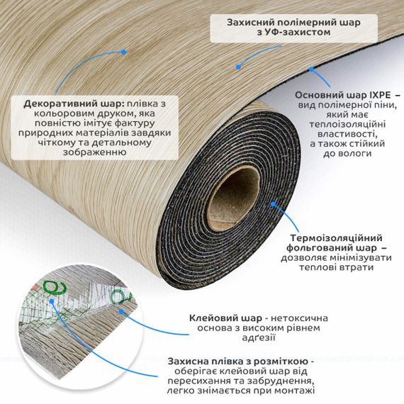 Підлогове вінілове покриття самоклеюче в рулоні 3000*600*1,5мм SW-00001818 | Зображення 1