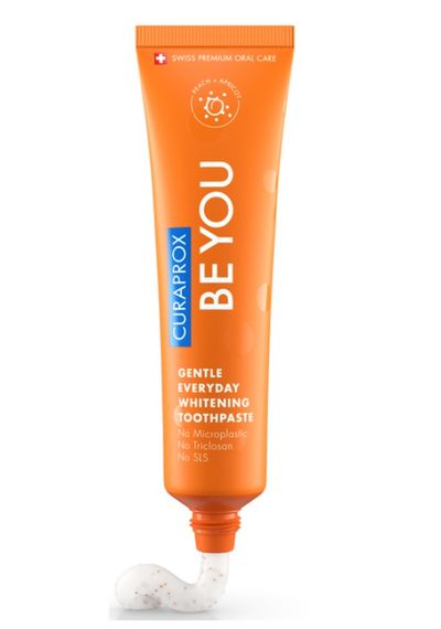 Освітлююча зубна паста Curaprox Be You Orange, жовтого кольору, 60 мл. , RDA - 50 Смак: Персик & Абрикос | Зображення 1