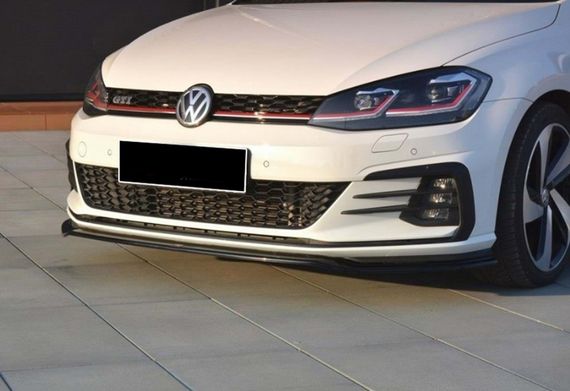 Передня Lip накладка DPT V-2 (для GTI, 2017-2019, чорний глянець) для Volkswagen Golf 7/E-Golf рр