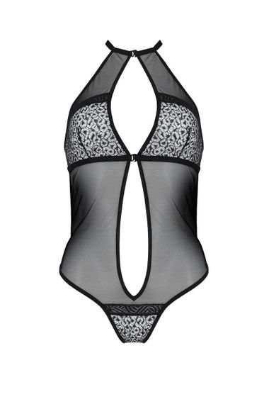 Сітчасте боді з мереживом на грудях Passion SATARA BODY XXL/XXXL black sexstyle | Зображення 2