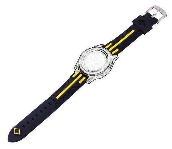 Силиконовый ремешок Primo Dart для часов Samsung Galaxy Watch 46 mm SM-R800 - Black&Yellow | Зображення 1