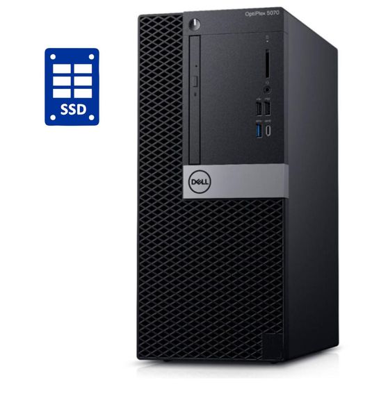 ПК Dell OptiPlex 5070 Tower / Intel Core i3-9100 (4 ядра по 3.6 - 4.2 GHz) / 8 GB DDR4 / 128 GB SSD / Intel UHD Graphics 630 б/в