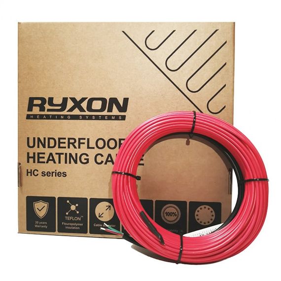 Комплект нагрівальний кабель Ryxon HC20, 20 W/m (ø 3.5 мм) + механічний терморегулятор EcoReg М5.16 від 2,5 м2 до 3,1 м2 (500 Вт) | Зображення 1