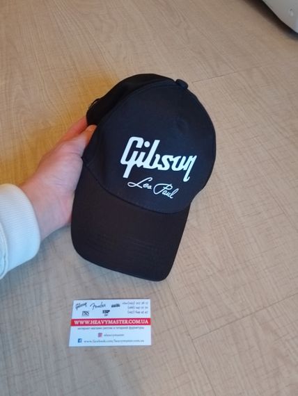 Кепка бейсболка Gibson Les Paul катон чорна з білим логотипом | Зображення 8
