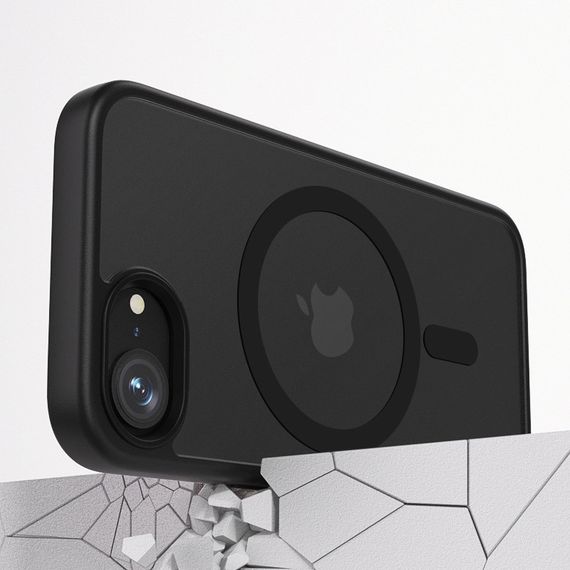 TPU+PC чохол Metal Buttons with MagSafe Colorful для Apple iPhone 16e (6.1") Чорний / Black | Зображення 2