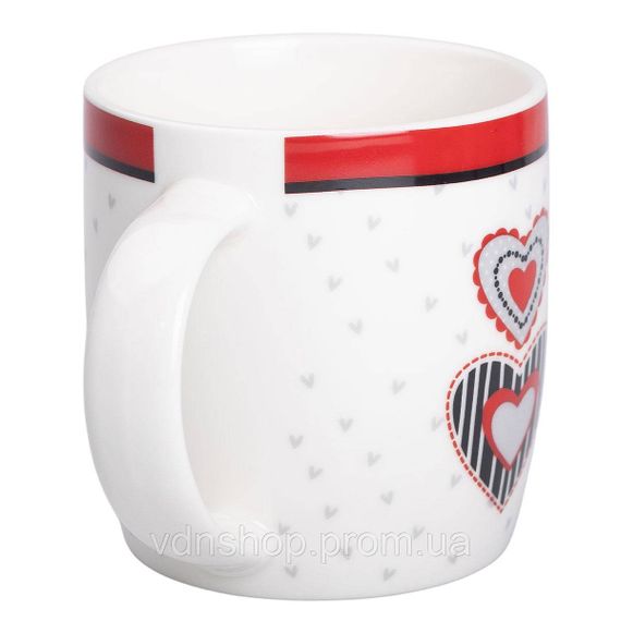 Чашка фарфоровая 400 (мл) с сердечками для чая и кофе Lugi RX-N240147W | Зображення 1