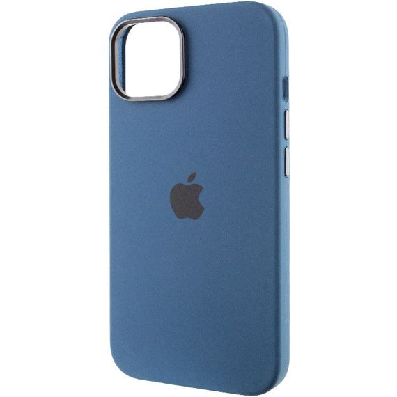 Чохол Silicone Case Metal Buttons (AA) для Apple iPhone 13 (6.1") Силікон, Білий / White Силікон, Синій/StromBlue | Зображення 2