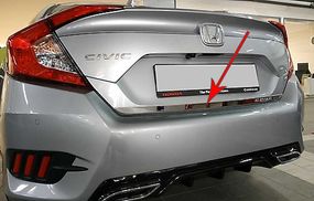 Накладка на багажник нержавейка OmsaLine - Итальянская Нержавейка для Honda Civic Sedan X 2016-2021 гг