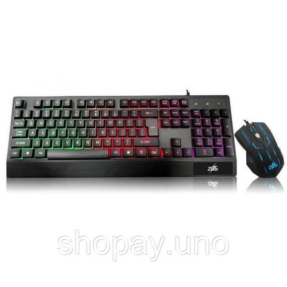Клавиатура+мышка UKC с LED подсветкой от USB M-710, клавиатура игровая с подсветкой и мышкой HS-70 | Зображення 7